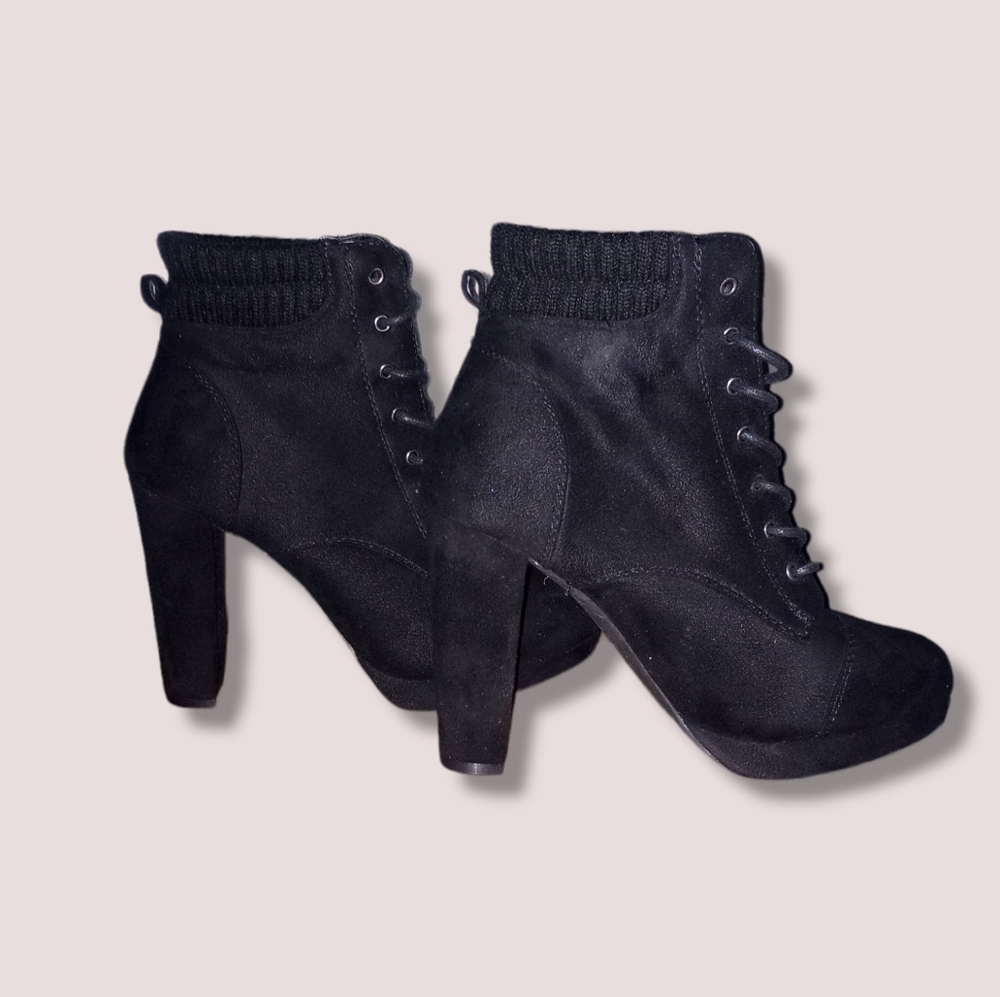 Charlotte Russe Lace Up High Heel Boots